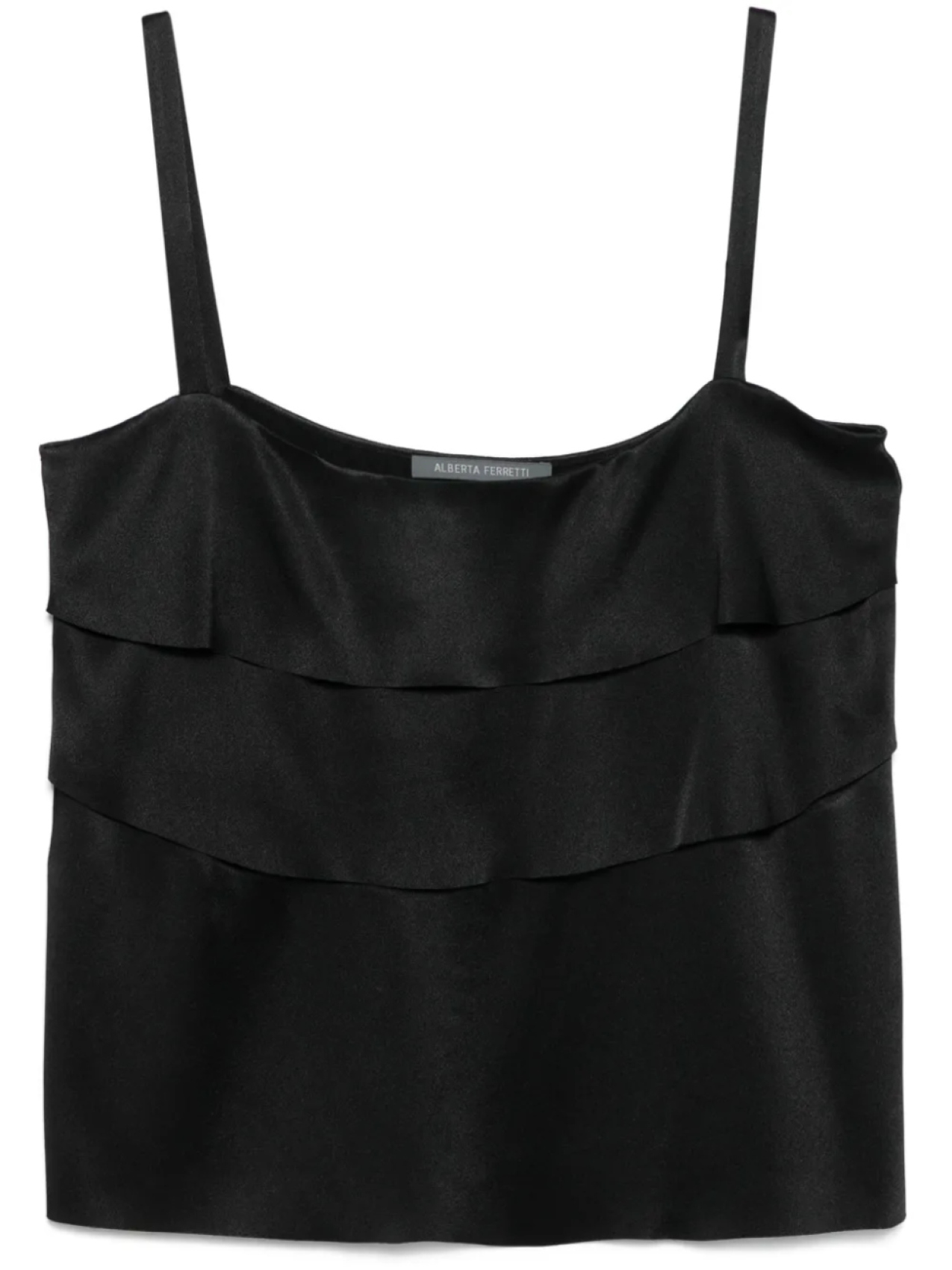 

Топ Alberta Ferretti с оборками, черный