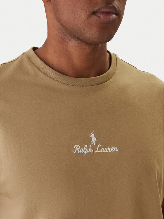 Футболка classic fit 710981370005 Polo Ralph Lauren, бежевый — фото 4