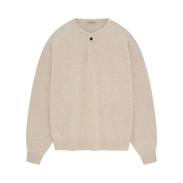 

Топ Fear of God Fine Knit Henley, Heather Beige