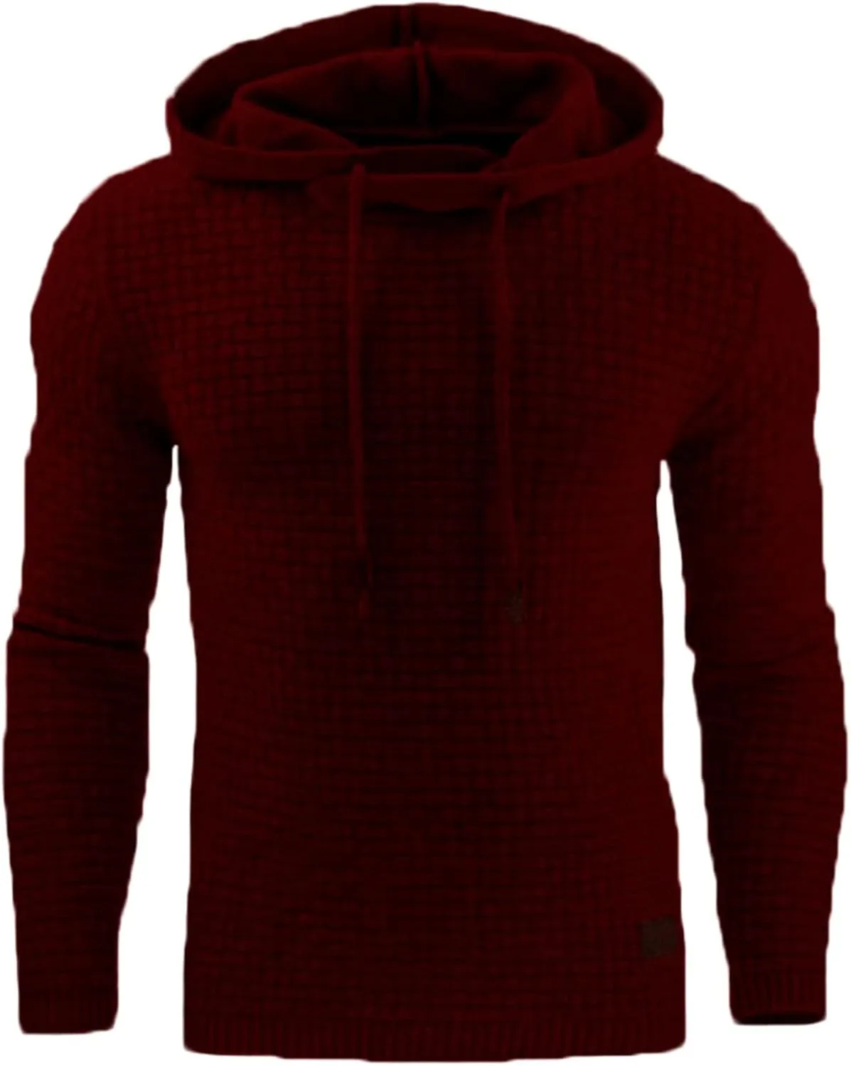 

Мужской однотонный вязаный худи с длинными рукавами