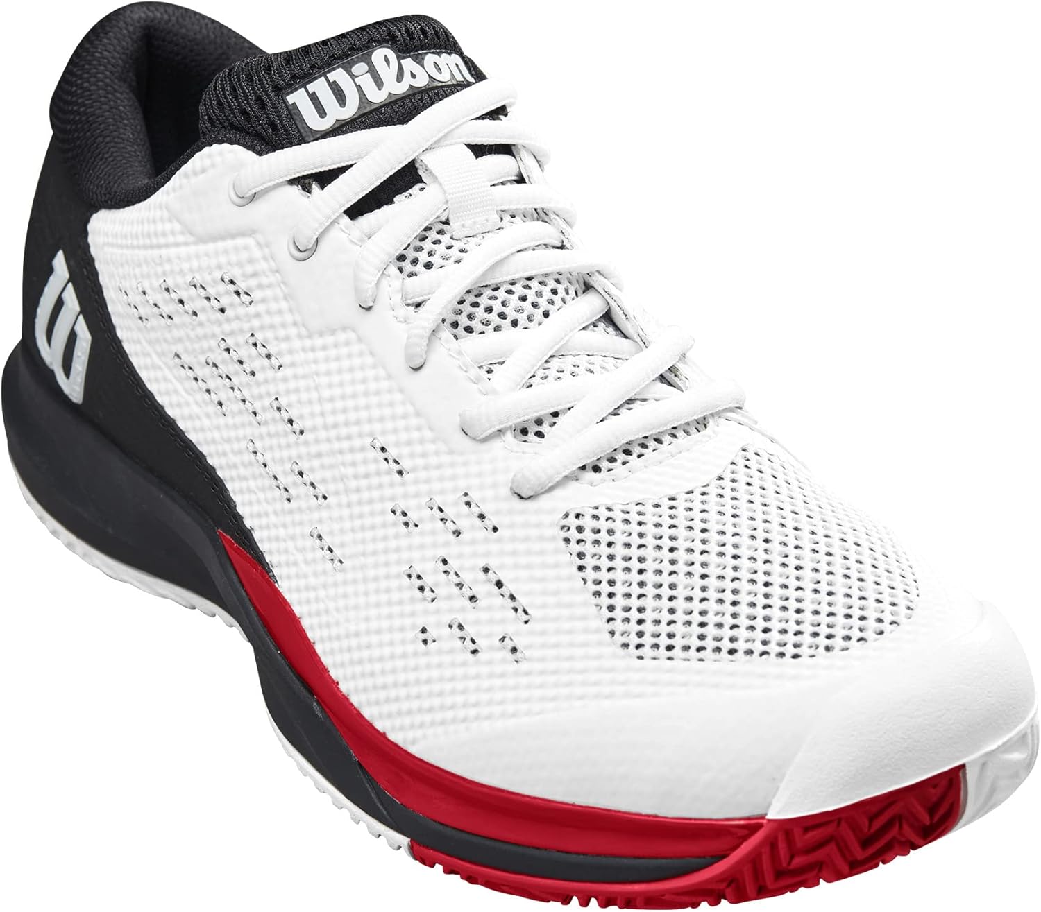 Мужские теннисные кроссовки Wilson Rush Pro Ace, белый/черный/красный — фото 2