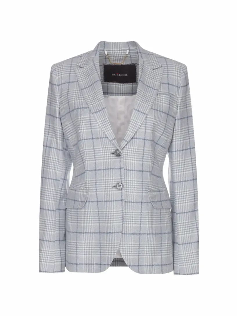

Кашемировый однобортный жакет Kiton, мультиколор