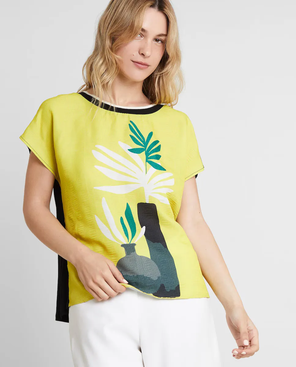 

Женская футболка с коротким рукавом и принтом Trucco, желтый