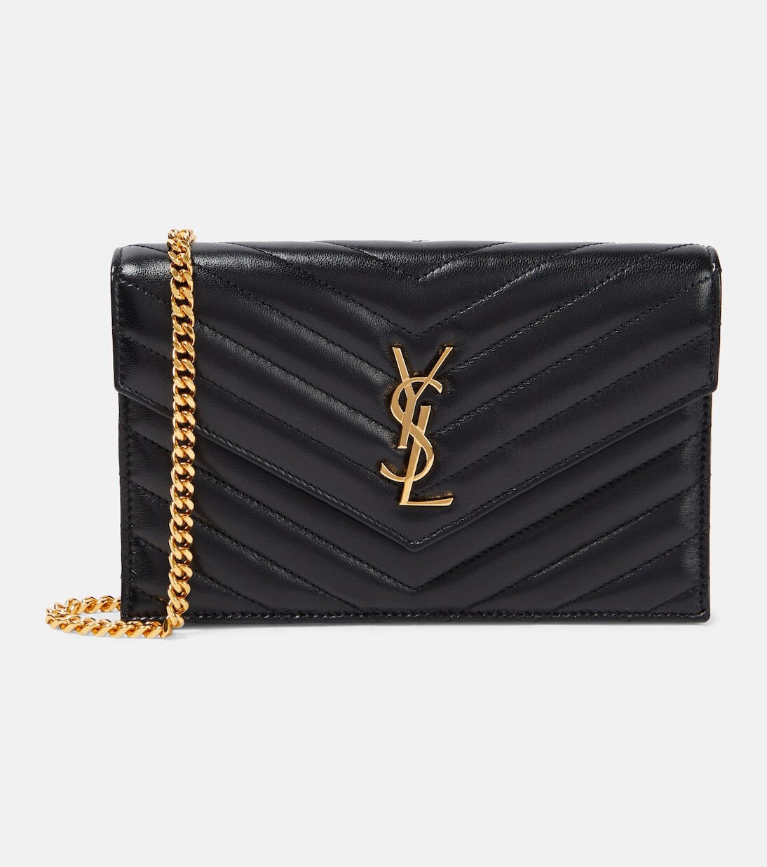 

Кожаный кошелек cassandre на цепочке Saint Laurent, черный