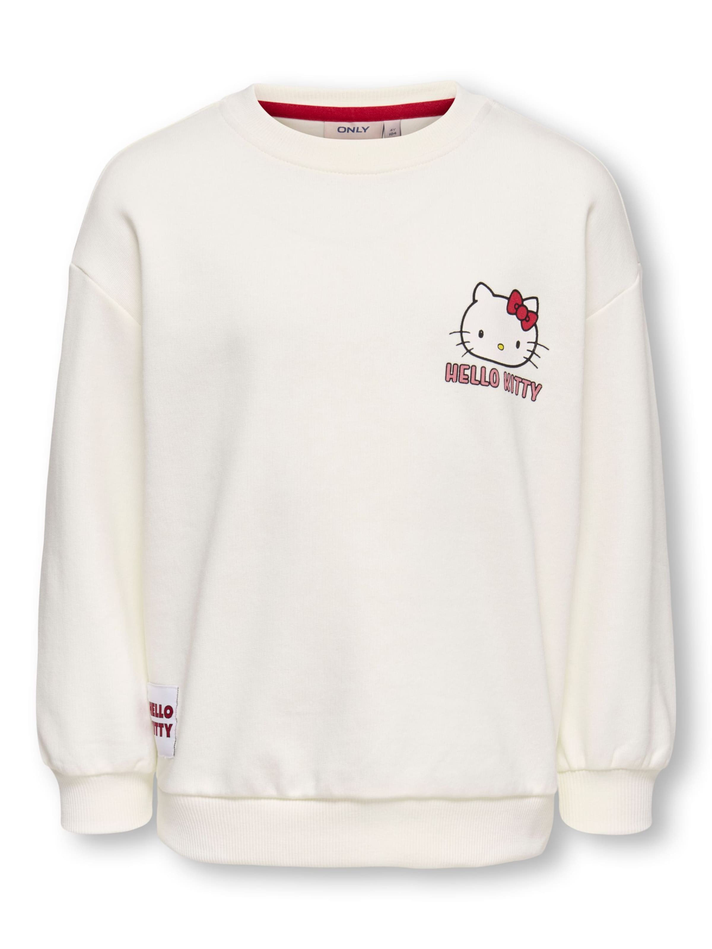 

ONLY GIRLS Свитшот 'KMGKitten' в цвете Natural White