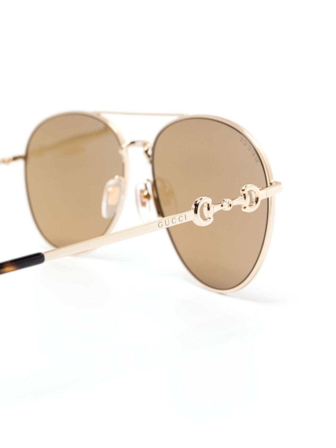 Солнцезащитные очки Gucci Eyewear с отделкой Horsebit, золотой — фото 3