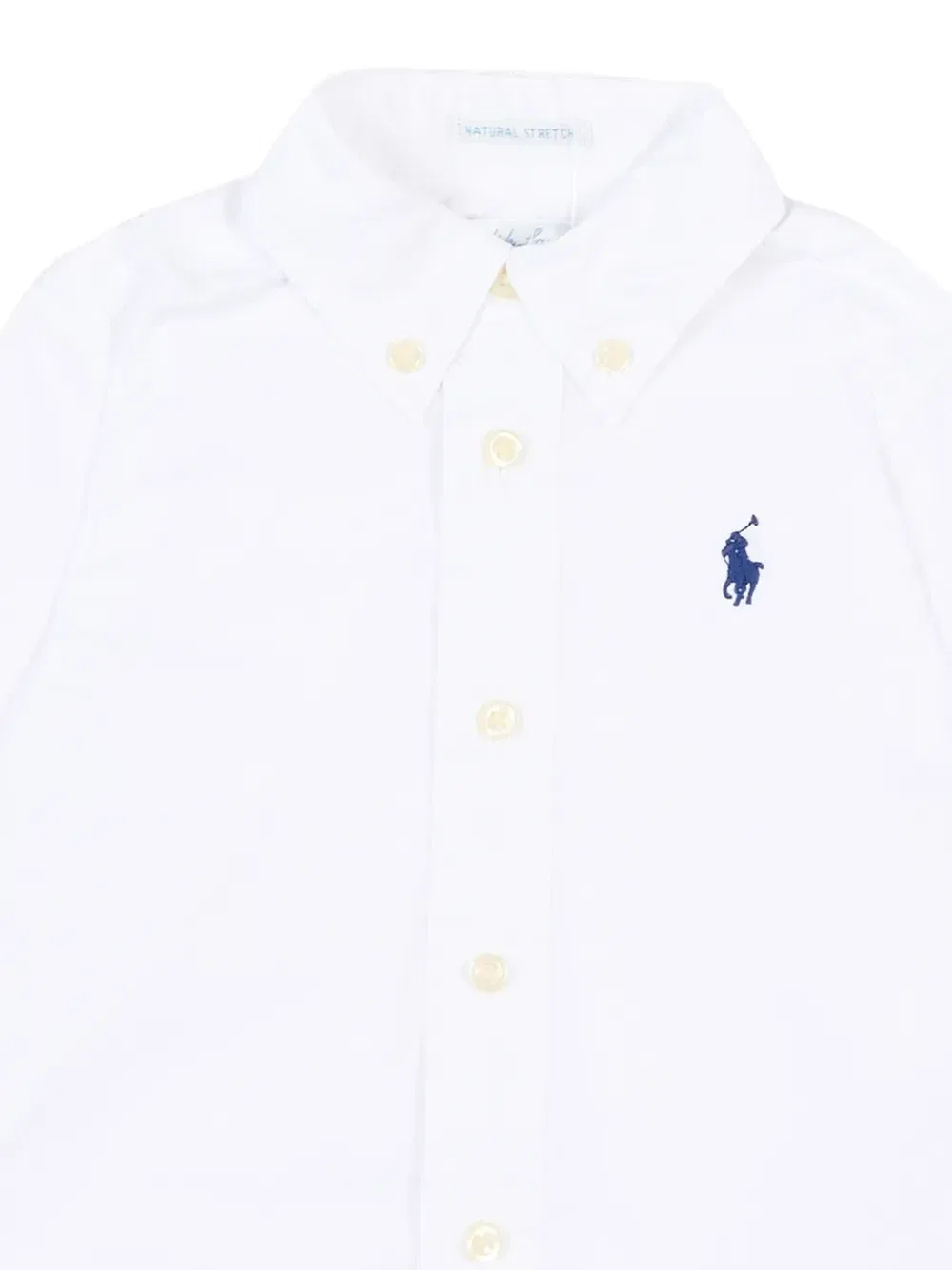 Классическая рубашка на пуговицах с вышитым логотипом Polo Ralph Lauren Kids, белый — фото 3