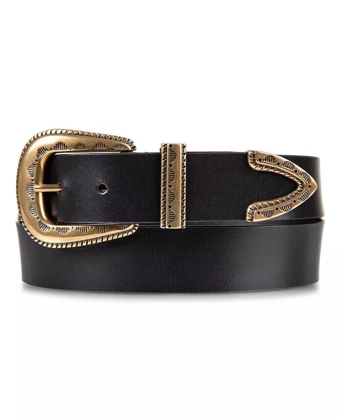 

Женский джинсовый ремень с фактурной пряжкой Lucky Brand, черный