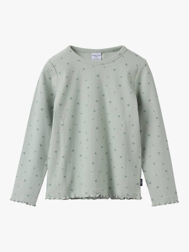 

Детская футболка с длинными рукавами из органического хлопка с принтом в виде сердечек Polarn O. Pyret