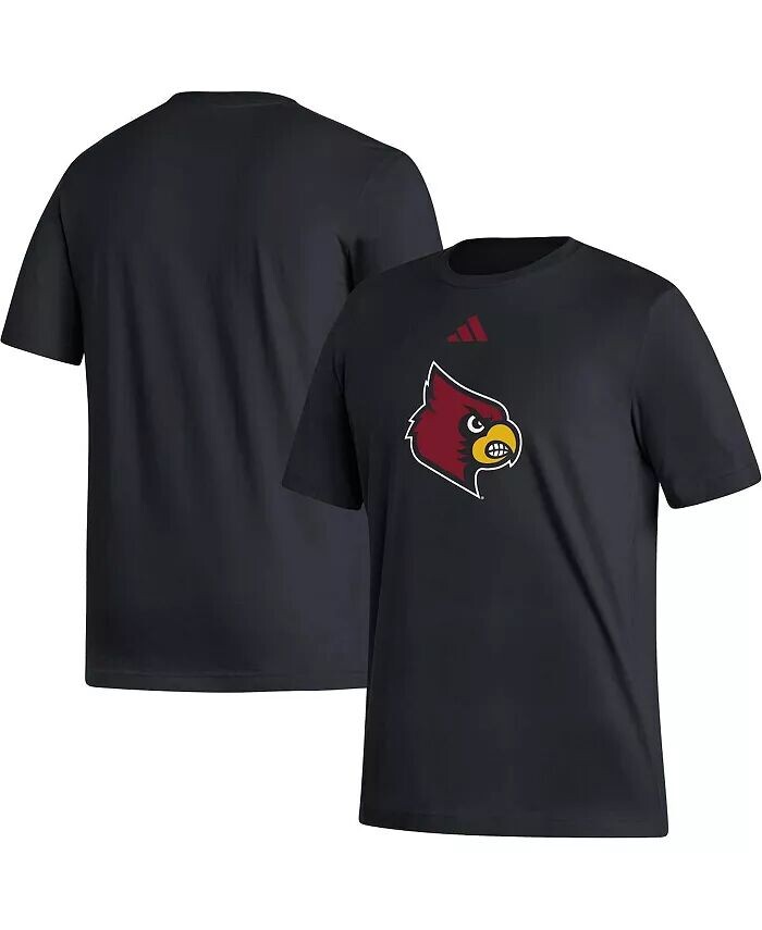 

Мужская черная футболка с логотипом Louisville Cardinals Fresh Adidas