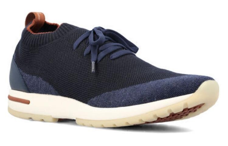 Кроссовки Loro Piana Lifestyle Shoes Men Low-top Black/Blue, черный/синий — фото 3