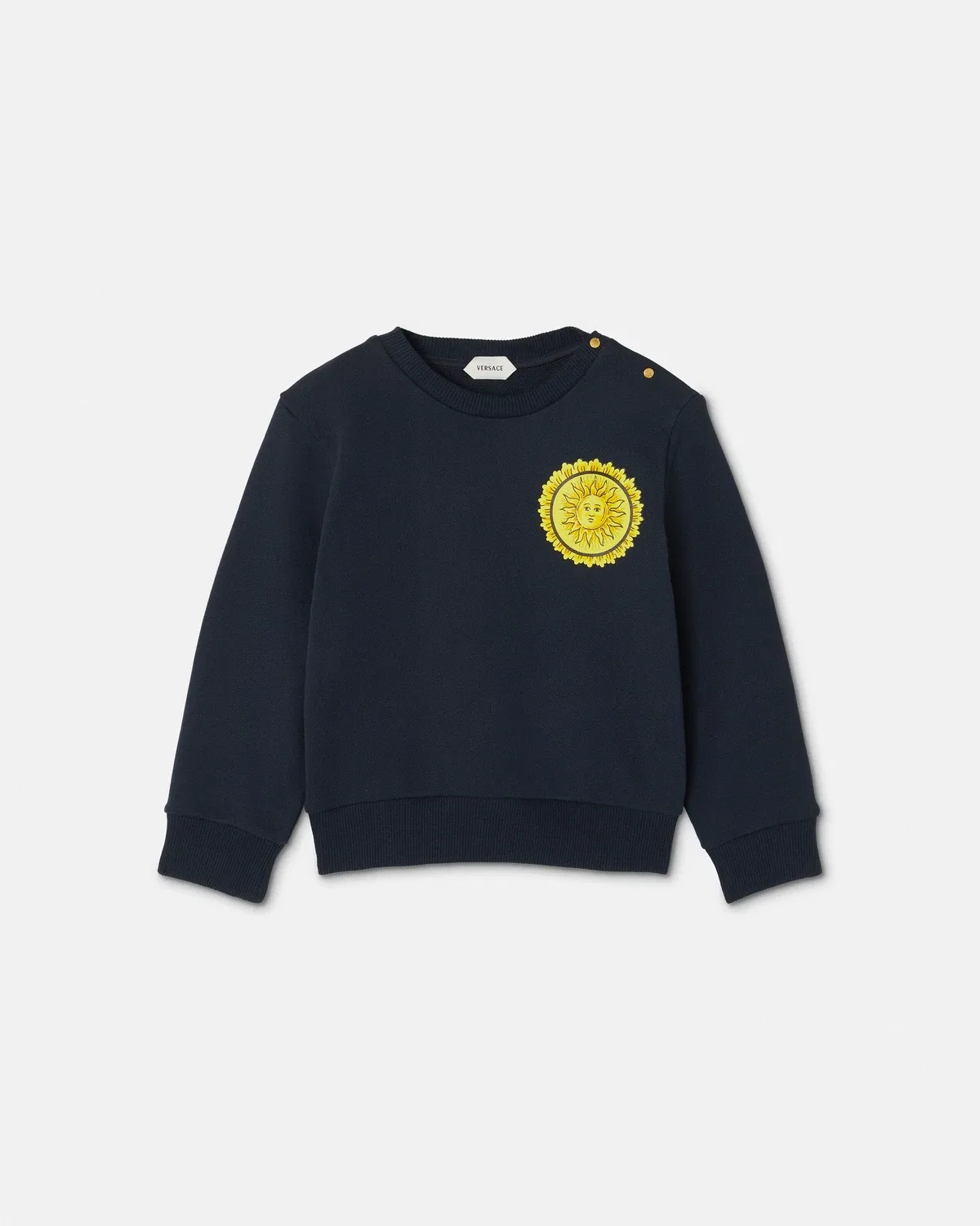 Детская толстовка из хлопкового джерси с принтом Versace, синий