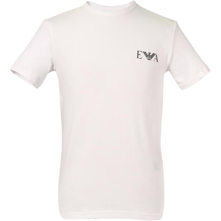 Два комплекта облегающих футболок для отдыха с крупным логотипом Monogram EMPORIO ARMANI, белый — фото 4