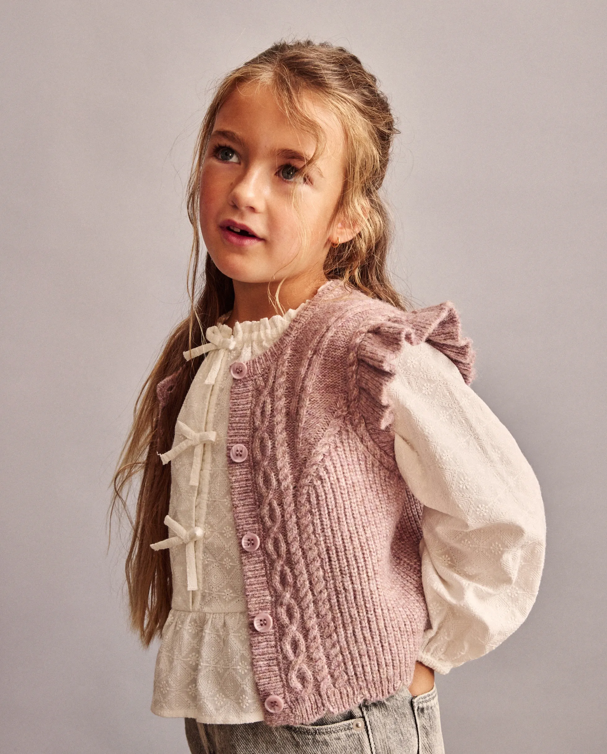 

Пуловер с пуговицами для девочки Coconut El Corte Inglés, лиловый