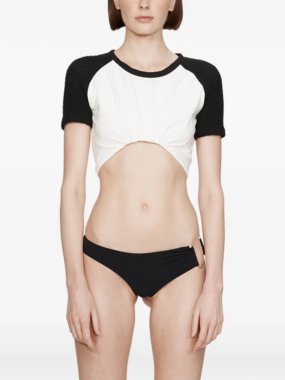 

Заправленная футболка-рингер из трикотажа Christopher Esber, белый