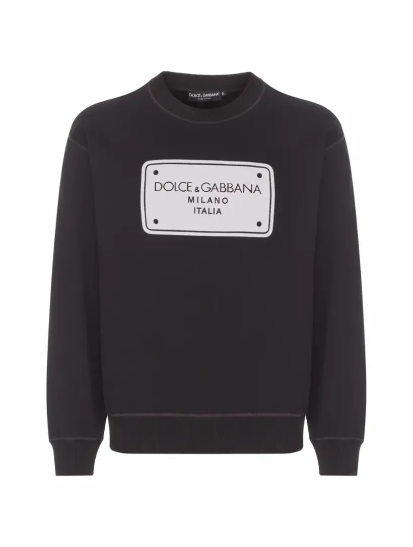 

Хлопковый свитшот с логотипом Dolce&Gabbana, черный