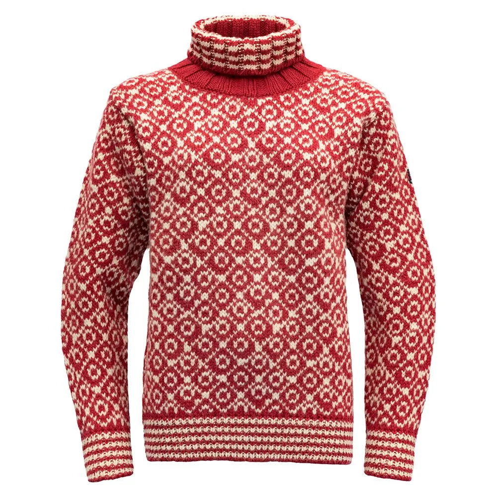 

Свитер DEVOLD OF NORWAY Svalbard Wool High Neck, красный