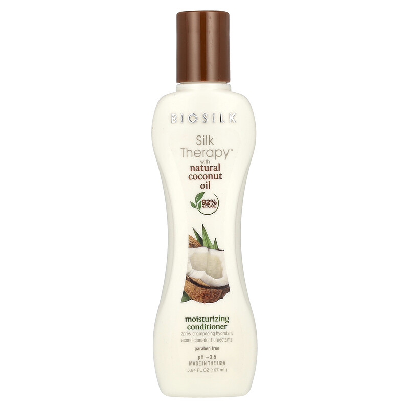 

Biosilk, Silk Therapy с натуральным кокосовым маслом, увлажняющий кондиционер, 167 мл (5,64 жидк. унц.)