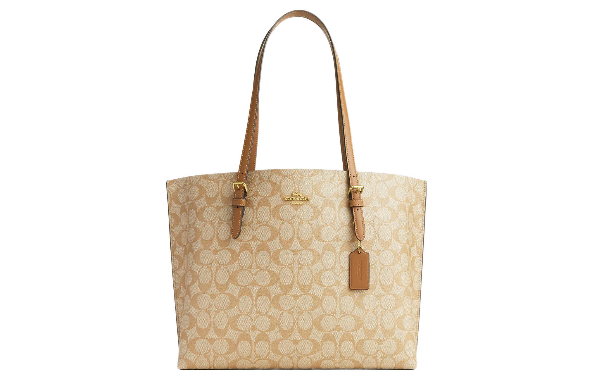

COACH Сумка-шоппер Mollie Coated Canvas с кожаными вставками