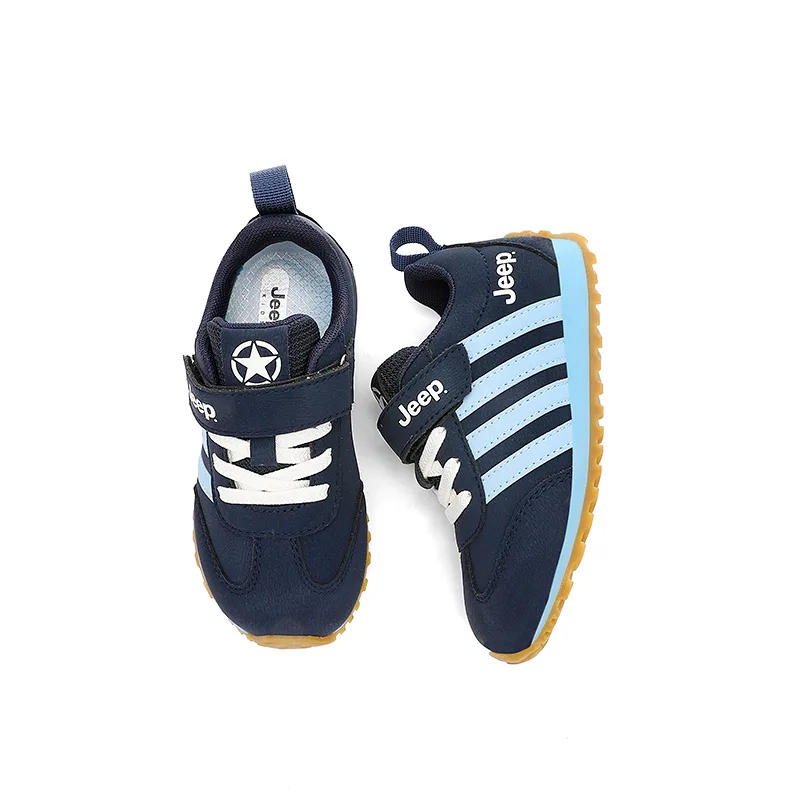Детские кроссовки low top из искусственной кожи и текстиля с противоскользящей подошвой и амортизацией Jeep, Mecha Blue — фото 4