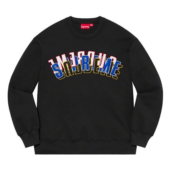 

Свитер stacked crewneck 'black white blue' Supreme, черный