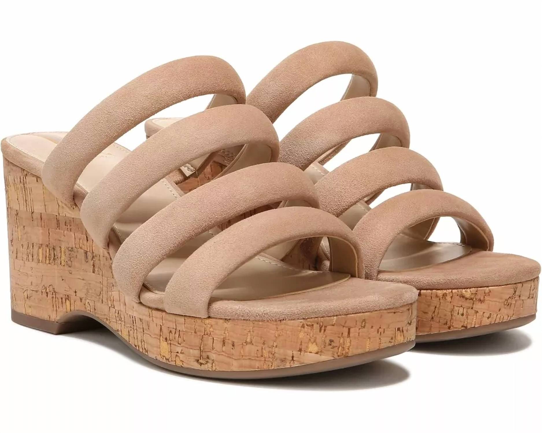 Женские замшевые босоножки на танкетке Yuki из карамельной замши Sam Edelman, цвет caramel suede