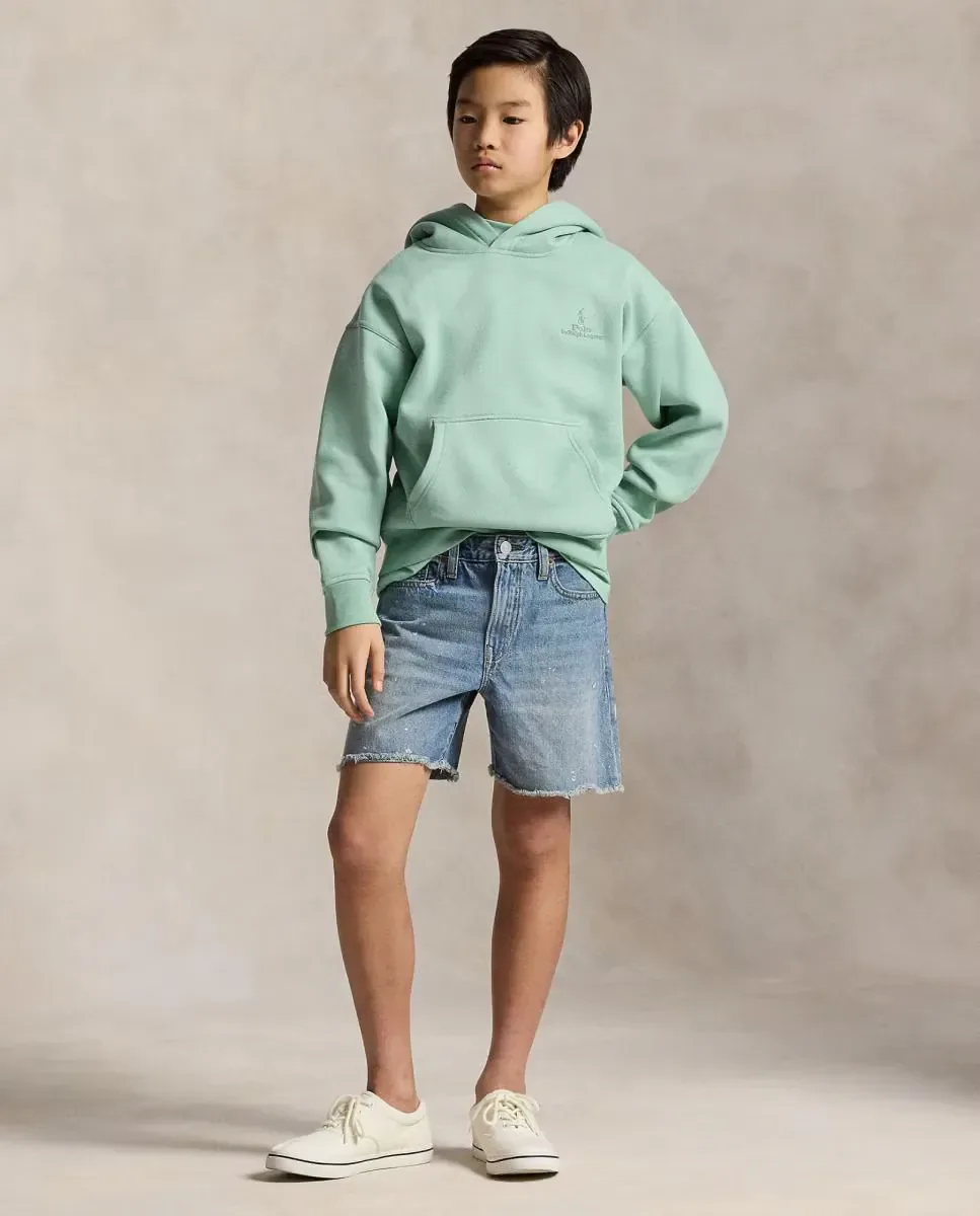 Унисекс толстовка с капюшоном из флиса с логотипом Polo Ralph Lauren, бирюзовый — фото 3