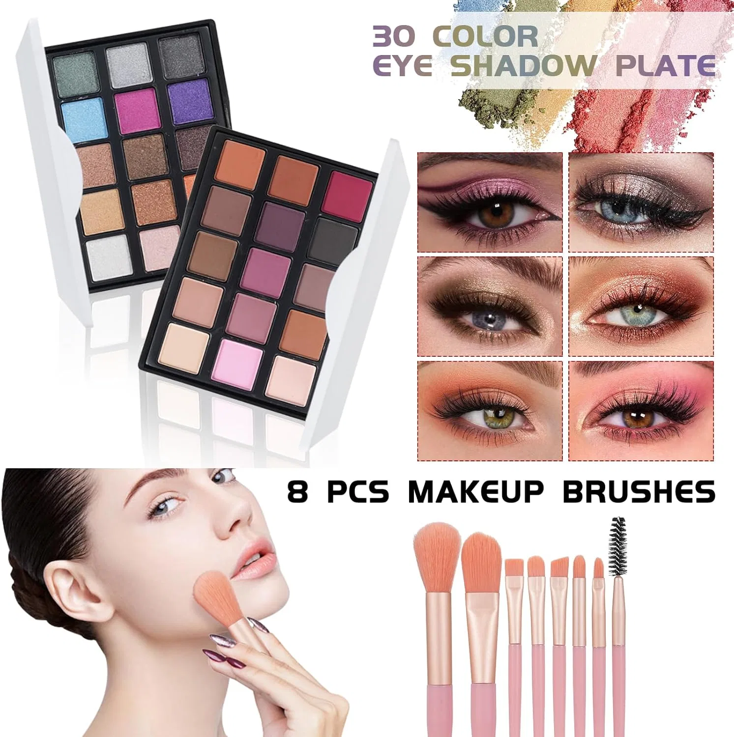 Набор косметики All In One Makeup Kit pomcral 15 цветов теней 15 цветов помады 6 блесков для губ — фото 3