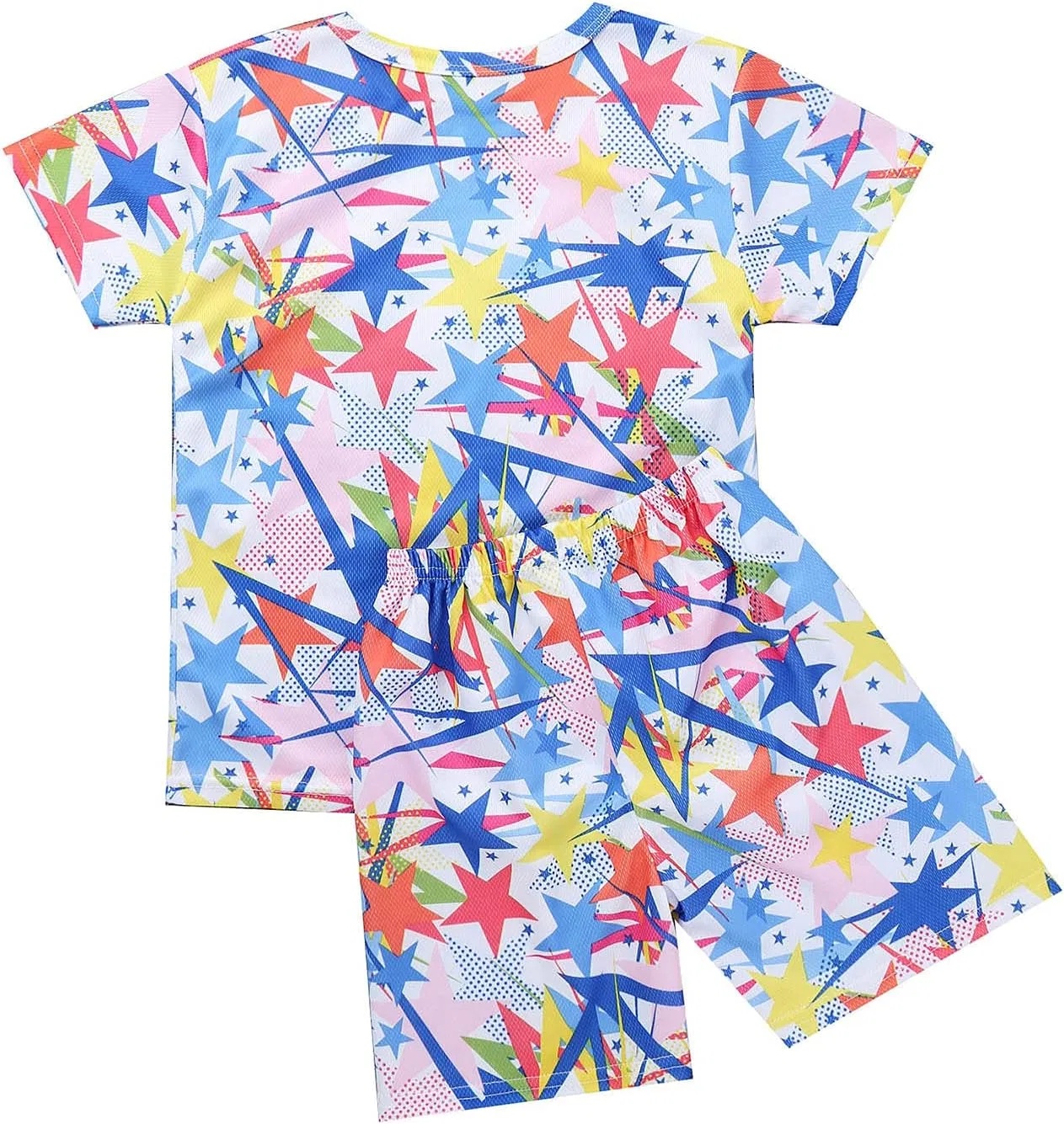 Детский спортивный костюм из дышащей ткани Kaerm, футболка и шорты, Colorful Star — фото 2