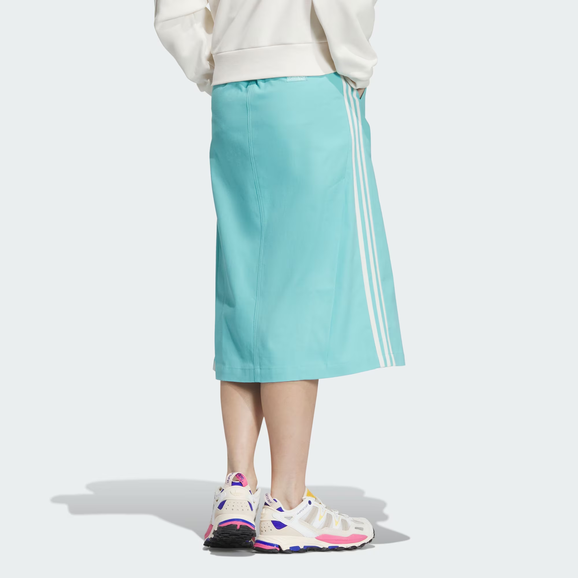 SS24 V-Day Юбка Повседневная Длинная Юбка Женская Простая Мятно-Зеленая Adidas Originals — фото 4