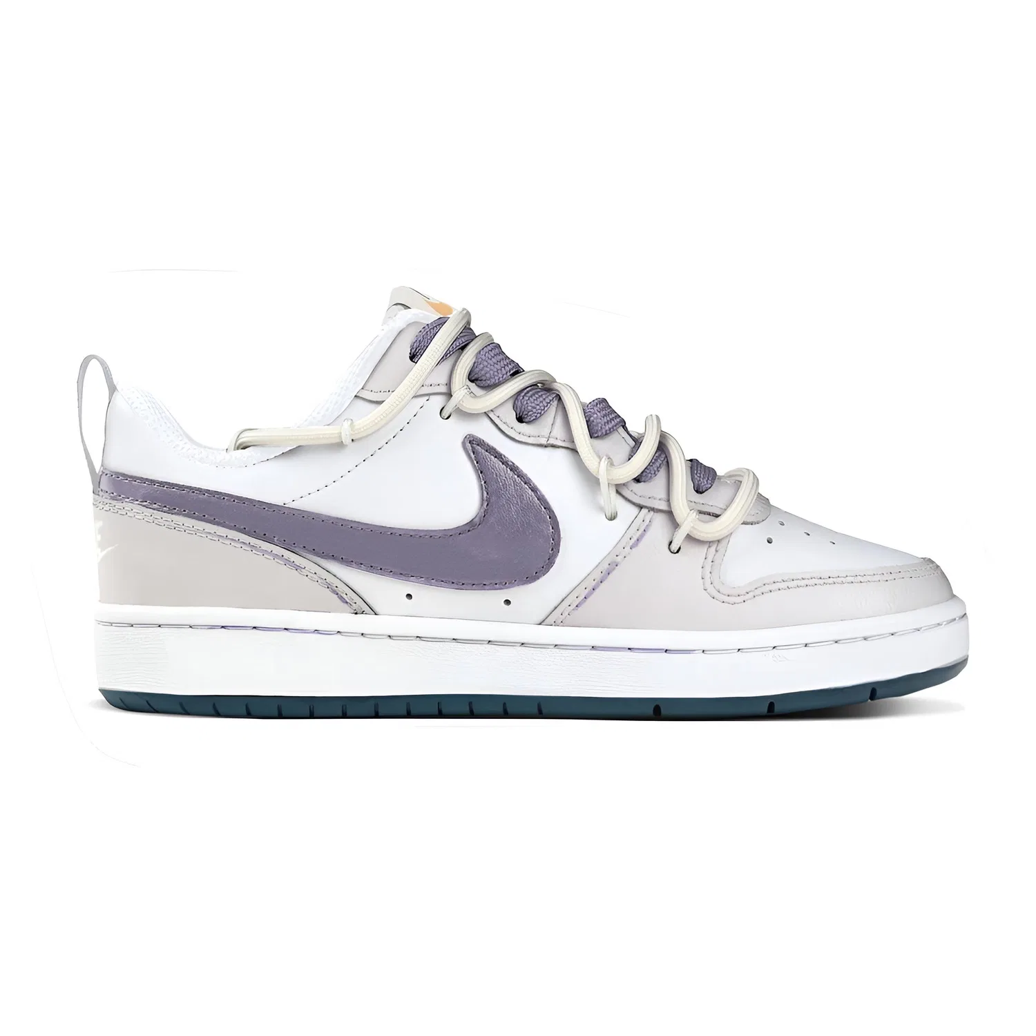 Кроссовки для скейтбординга детские Court Borough 2 Light Rhyme Grape Leather Slip Resistant Low top, Light Blue, унисекс Nike, Light Purple — фото 3