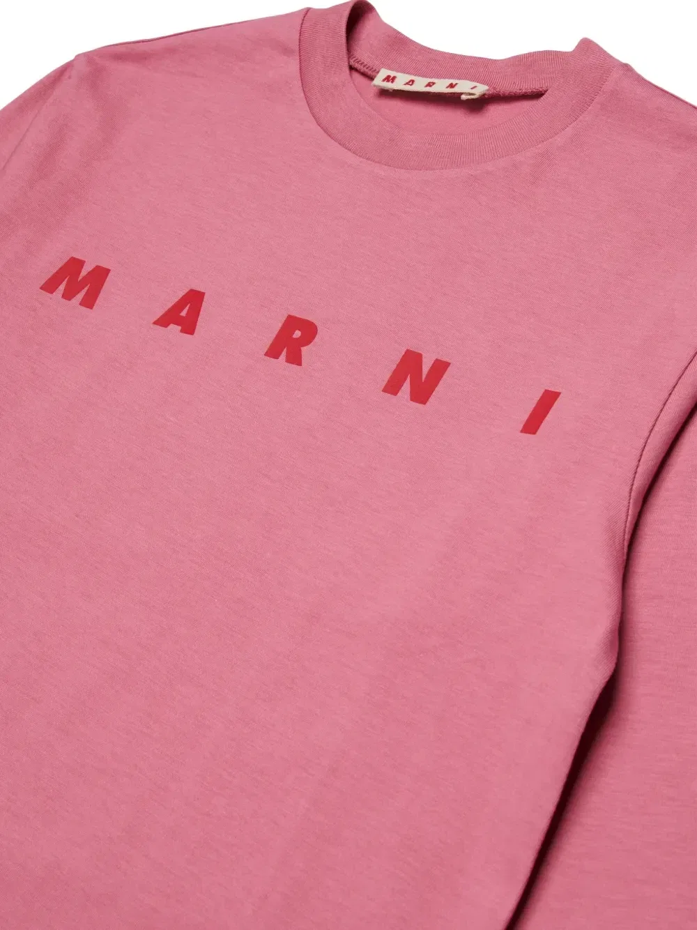 Футболка с длинными рукавами и логотипом Marni Kids, розовый — фото 3