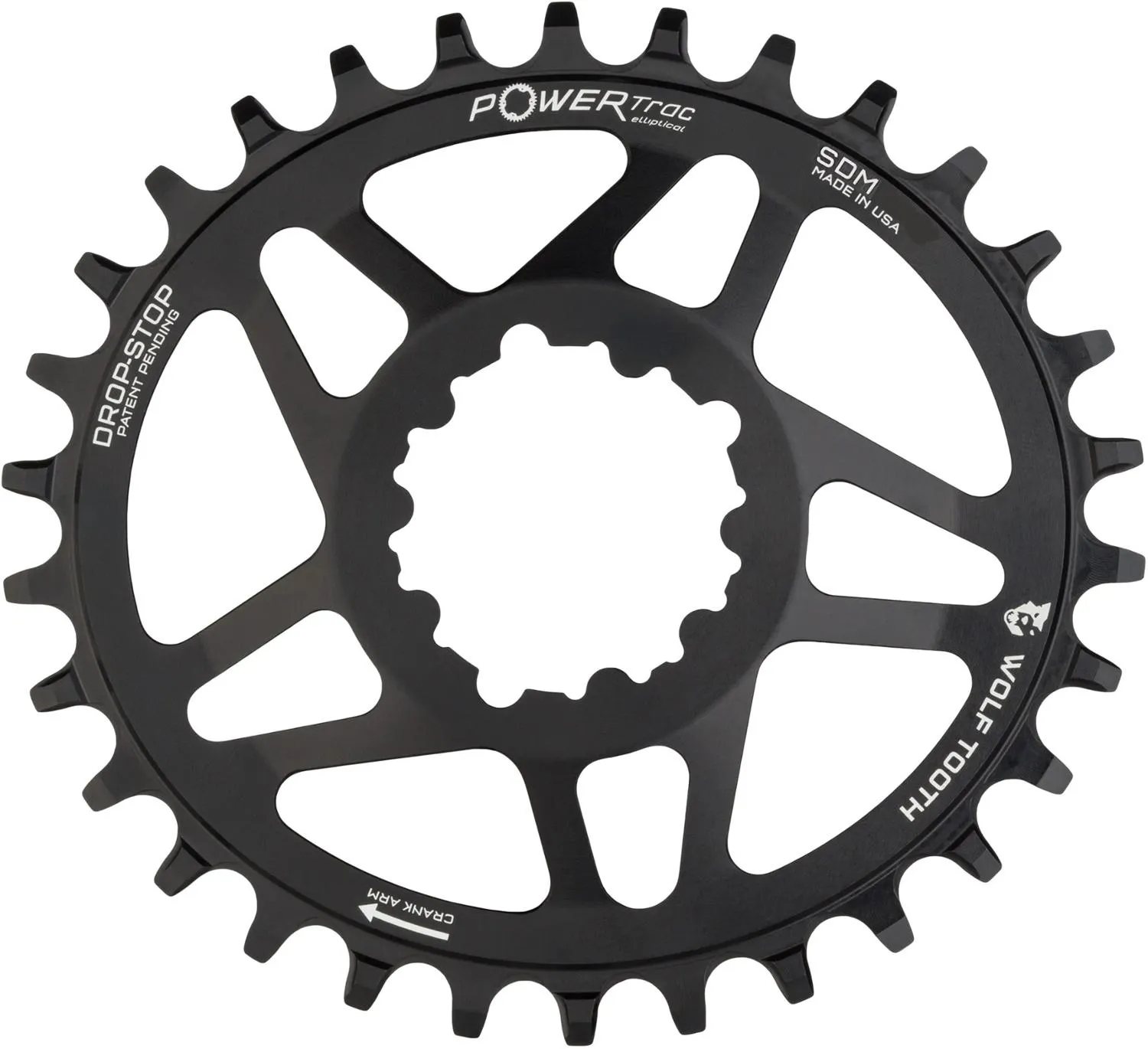 

Овальное прямое крепление звезды для шатунов SRAM с 3 болтами и смещением 6 мм Wolf Tooth Components, Black