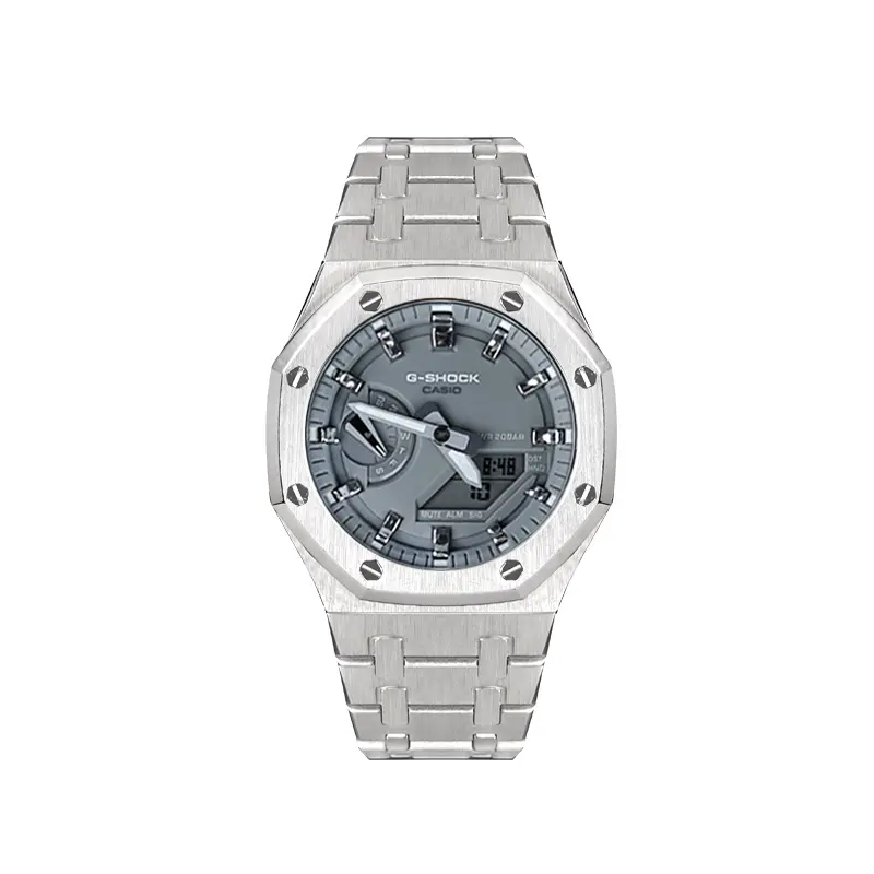 

CASIO Часы Unisex Liquid Crystal/Analog Dual Display Series 48.5mm Gray Watch, Shadow Forged Silver