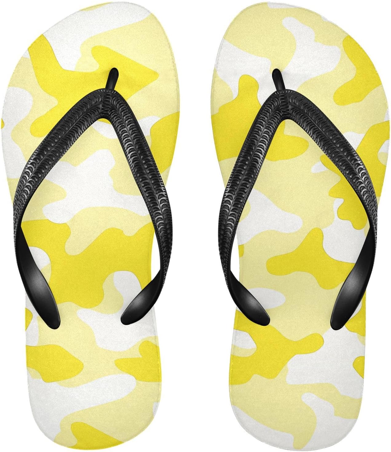 

Шлепанцы SPRIPORT с камуфляжным узором для женщин и мужчин, удобные повседневные вьетнамки с амортизирующей подошвой и резиновой подошвой против скольжения, плоские сандалии для летнего пляжного отдыха, желтый