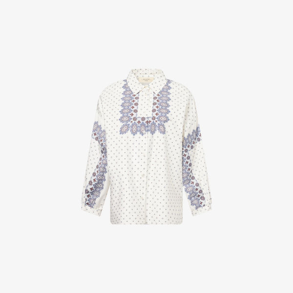 

Рубашка из хлопкового поплина Adda с принтом Weekend Max Mara, белый