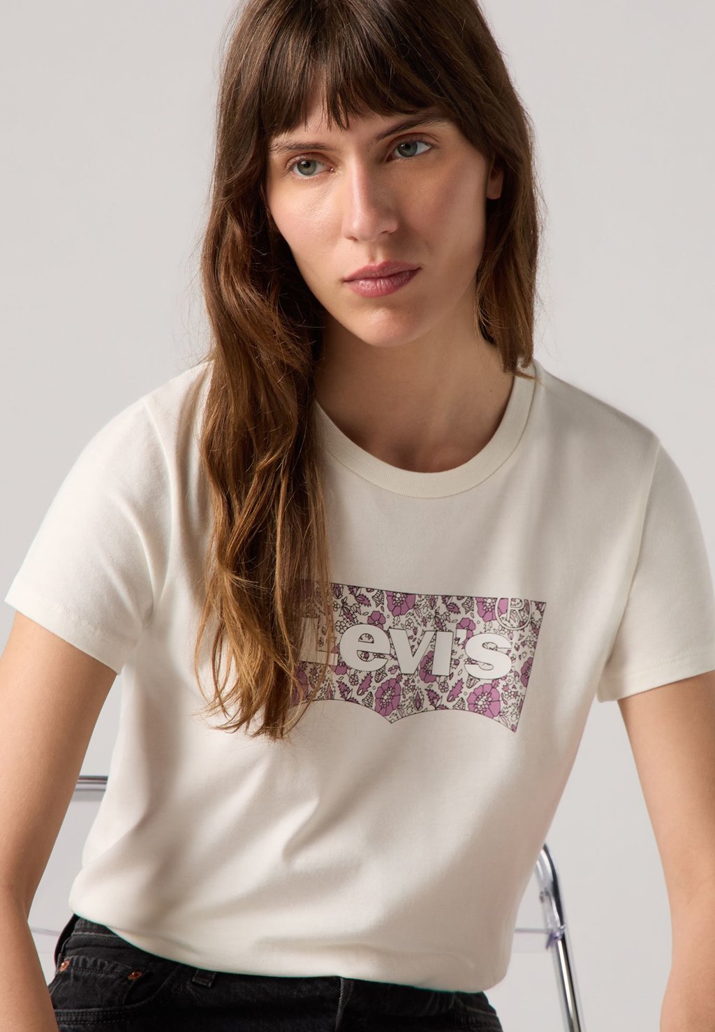 Футболка с принтом THE PERFECT TEE Levi's, слоновая кость — фото 4