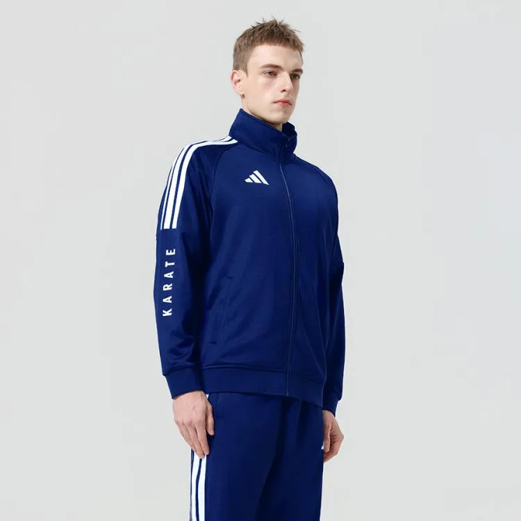Adidas Куртка мужская темно-синяя со стойкой и карманами — фото 4