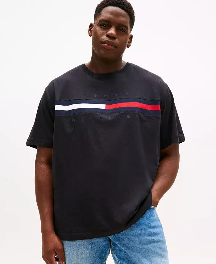 

Мужская футболка с коротким рукавом Big & Tall Tino Logo Tommy Hilfiger, черный