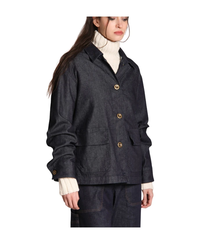 

Женская куртка из эластичного денима темно-синего цвета. Mason'S, синий