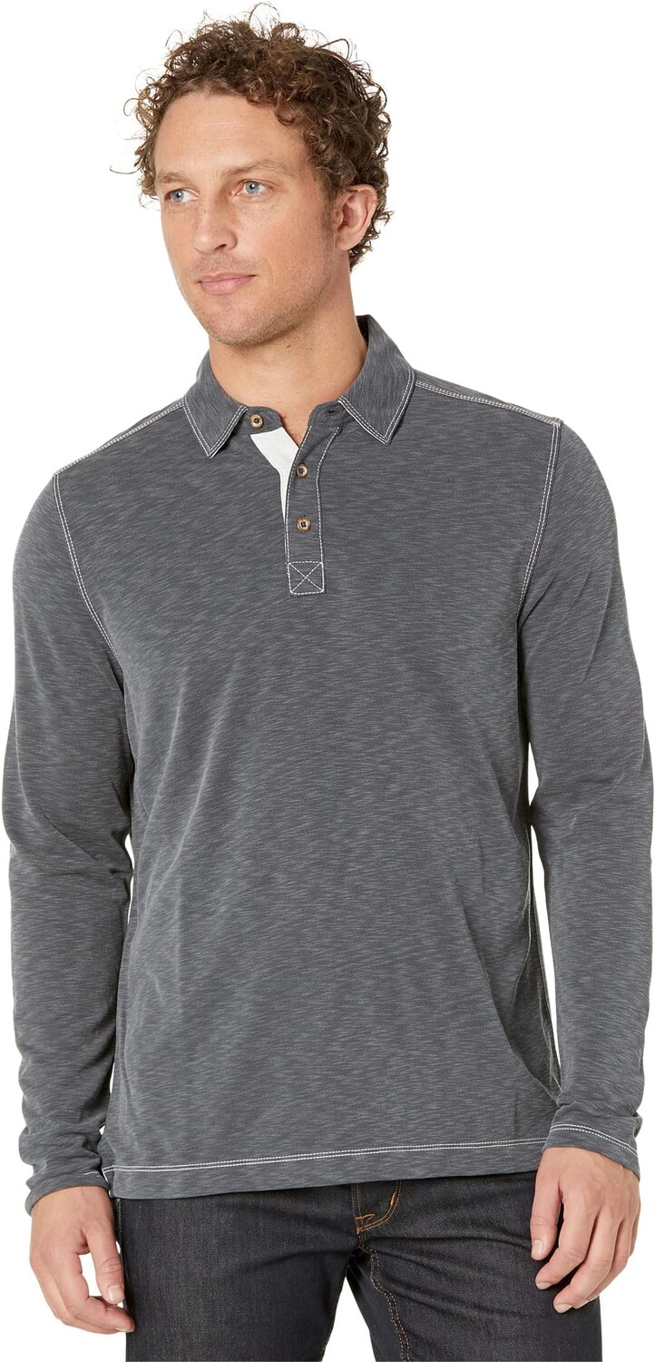

Рубашка-поло Vintage Slub Long Sleeve Polo Johnston & Murphy, цвет Charcoal