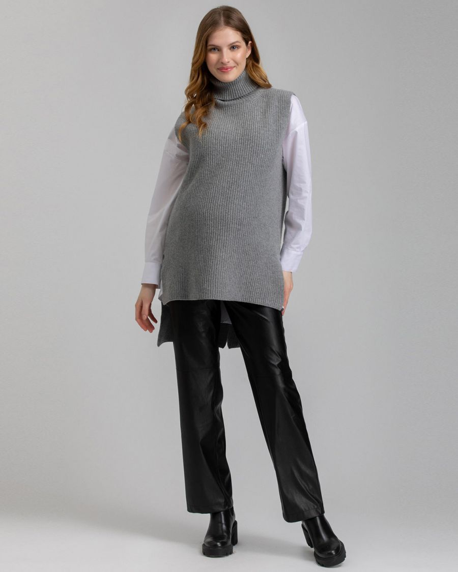 

Прямые и эластичные кожаные брюки Romeo для беременных PIETRO BRUNELLI MATERNITY, Black