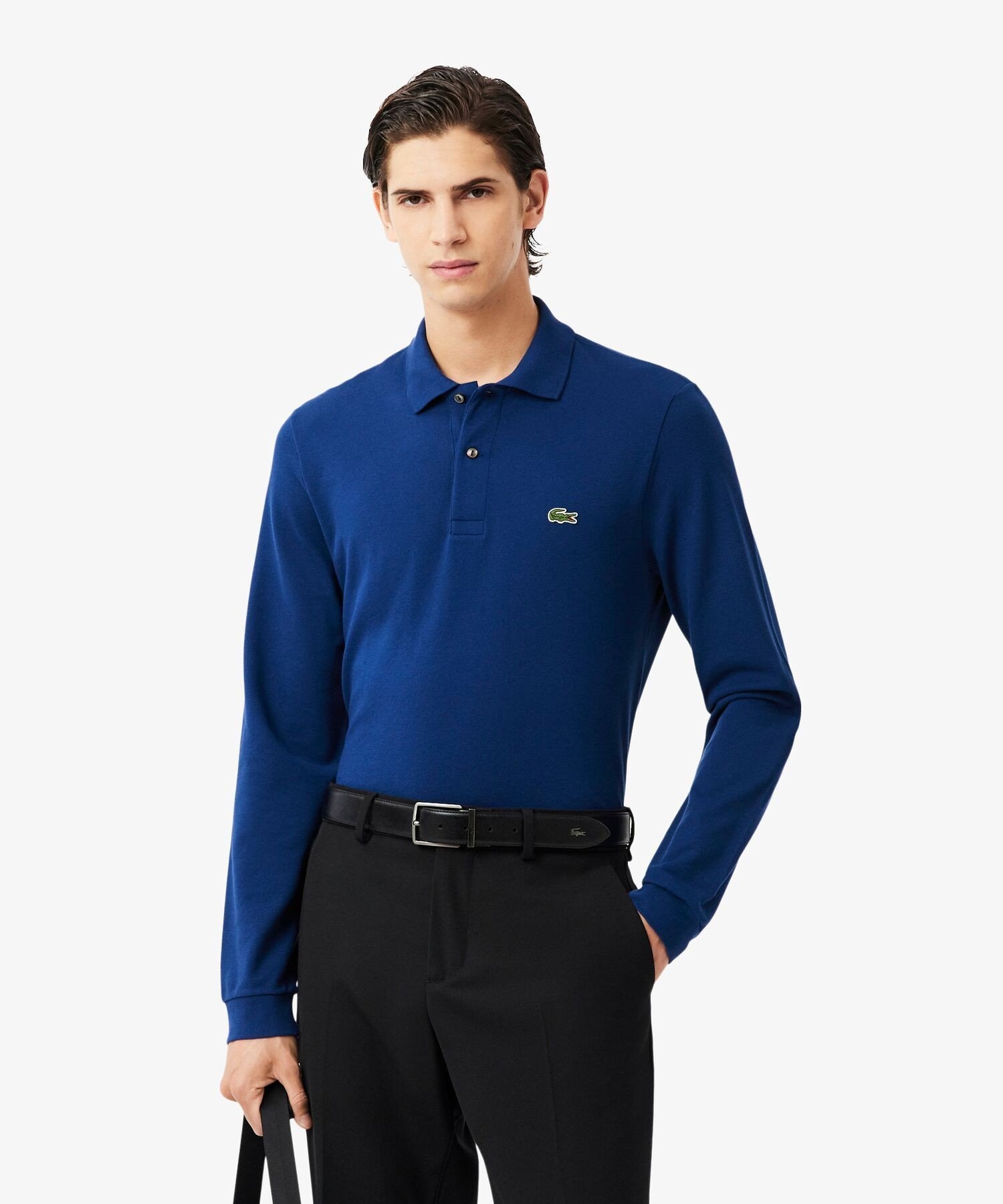 Рубашка-поло с длинным рукавом оригинального кроя LACOSTE, Dark blue