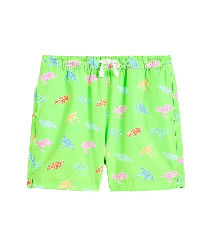 Плавки с принтом черепах The Lil Turtally Awesome Swim Trunk Chubbies Kids, Bright Blue/Pattern Base