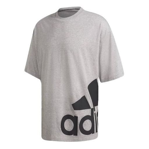 

Футболка adidas M Mh Boxbos Tee Logo Printing Training Sports Round Neck Short Sleeve Gray, серый
