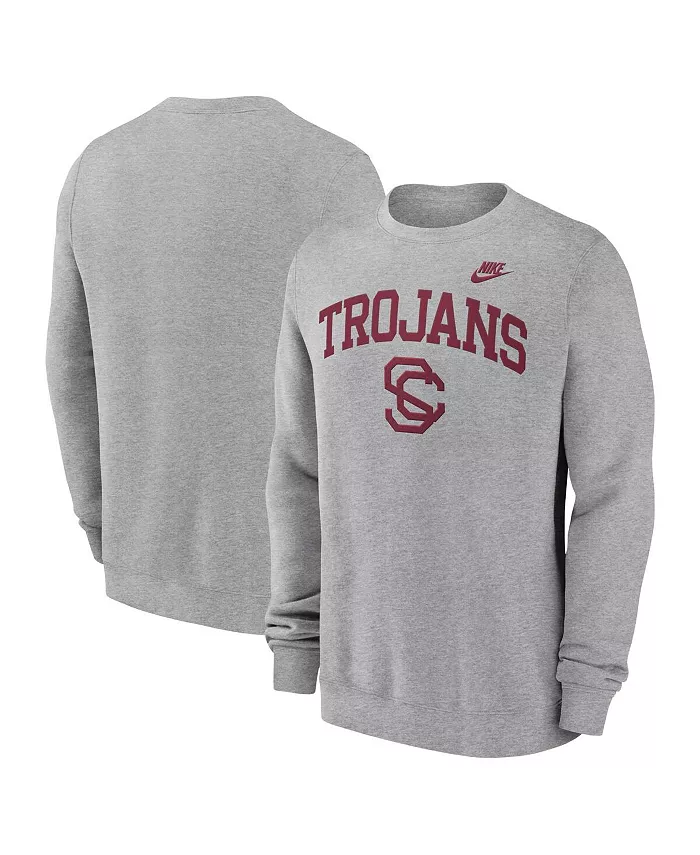 

Мужская толстовка с вышивкой USC Trojans Legacy Classic Tackle Twill Arch Over Logo, цвет хизер-серый Nike