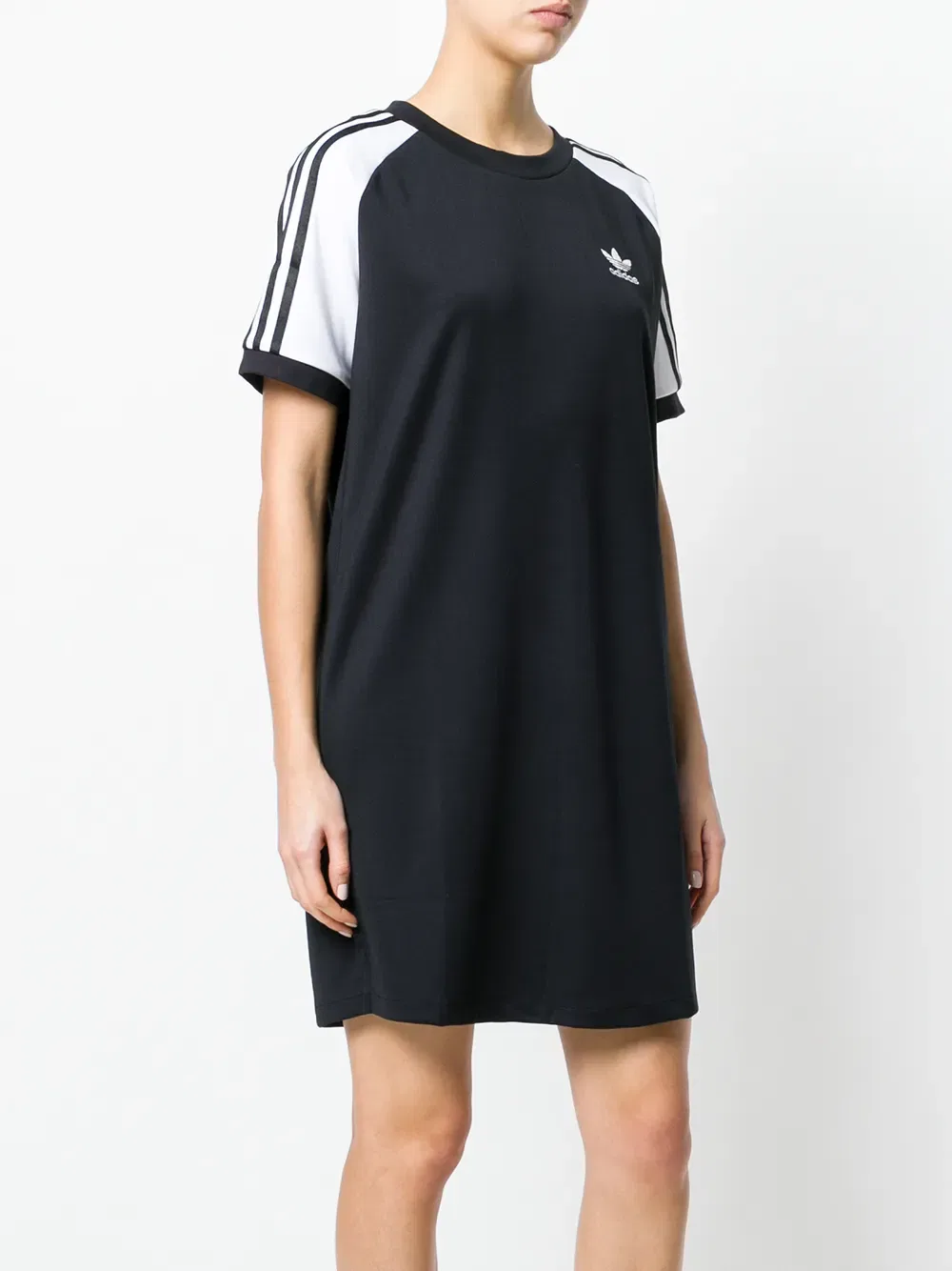 Платье-реглан Adidas Originals adicolour с тремя полосками, черный — фото 3