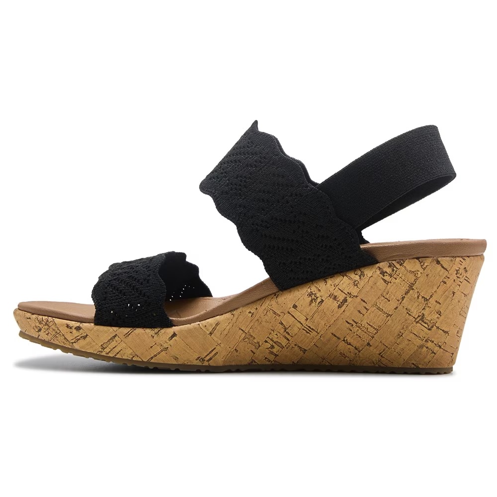 Сандалии на танкетке Beverlee timeless touch от Skechers, black — фото 3