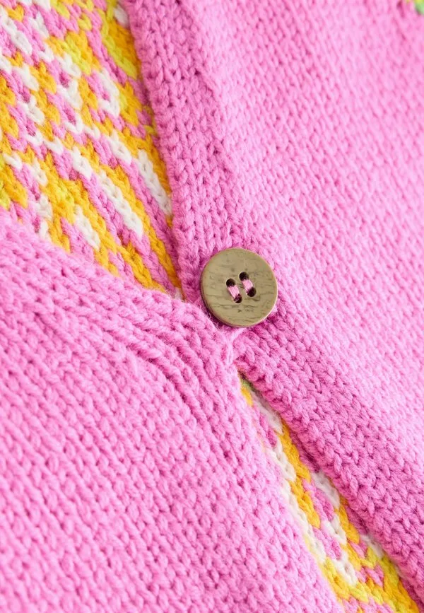 Кардиган с графическим принтом, прямого кроя Next, Pink Lemon — фото 3