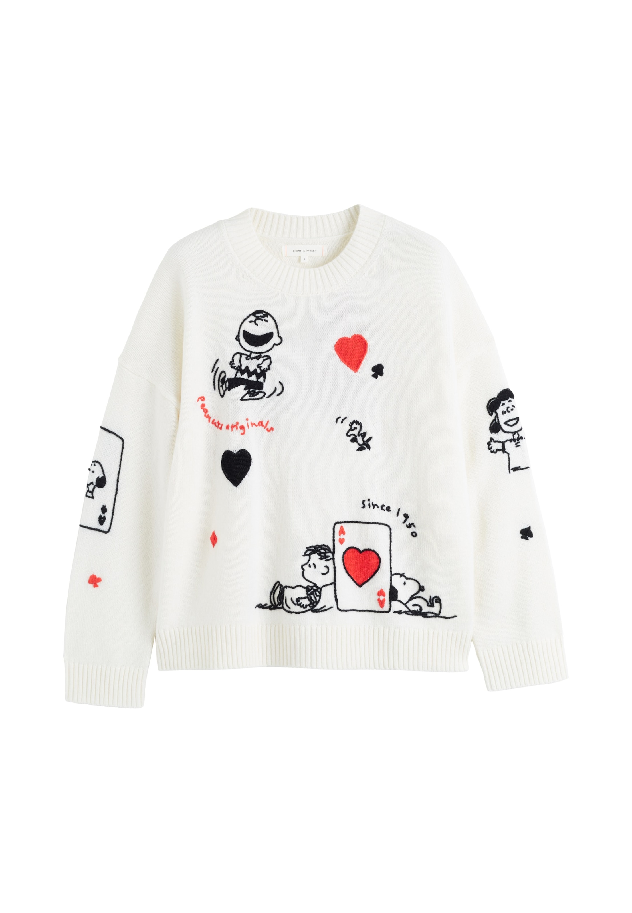 

Chinti & Parker Свитер 'Autumn Peanuts '25 Charlie Poker Pals' в цвете Cream